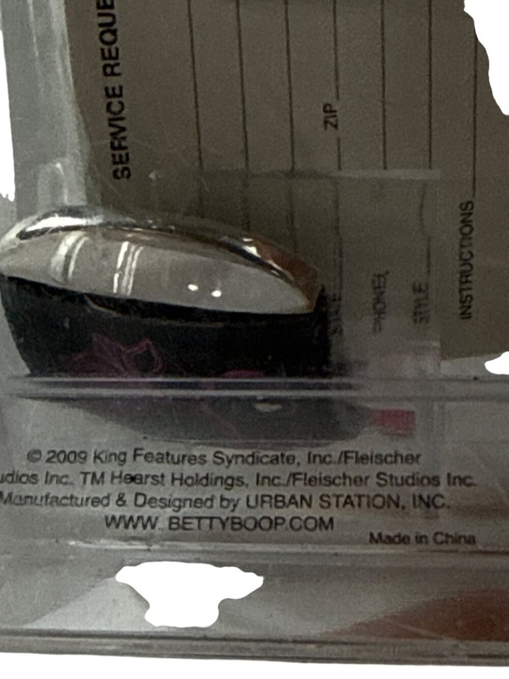 ‘09 Betty Boop Square Quartz Watch W/ Black Floral Strap In Display Case SEALED - Picture 4 of 5